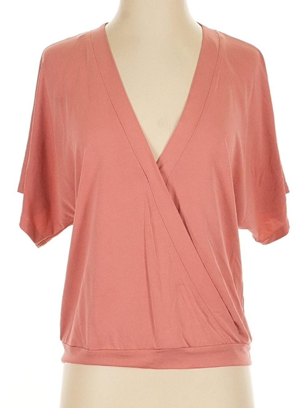 Anthropologie Effie Rose Pink Surplice V-Neck Wrap Top Casual Capsule Size XS